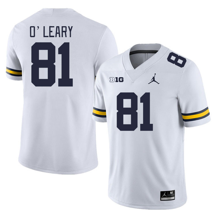 Michigan Wolverines #81 Peyton O'Leary College Football Jerseys Stitched Sale-White